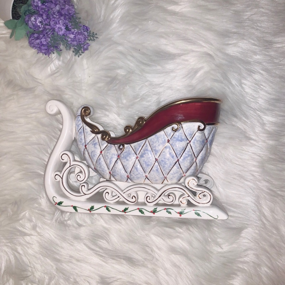 Porcelain Santa Sleigh